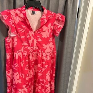 SHEIN Pink Floral Midi Dress